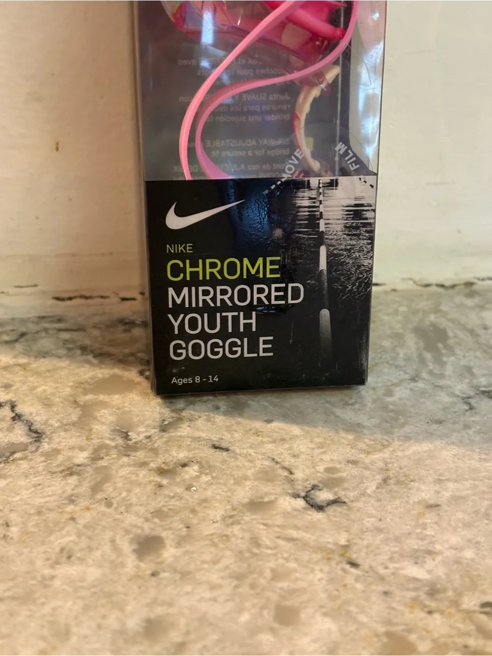 Nike Youth Swim Goggles in Pink and White